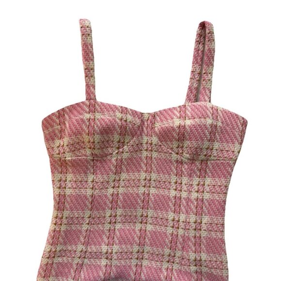 NWOT Endless Rose Dress Women’s Small Pink Tweed Corset Sweetheart Preppy Spring - Picture 5 of 16